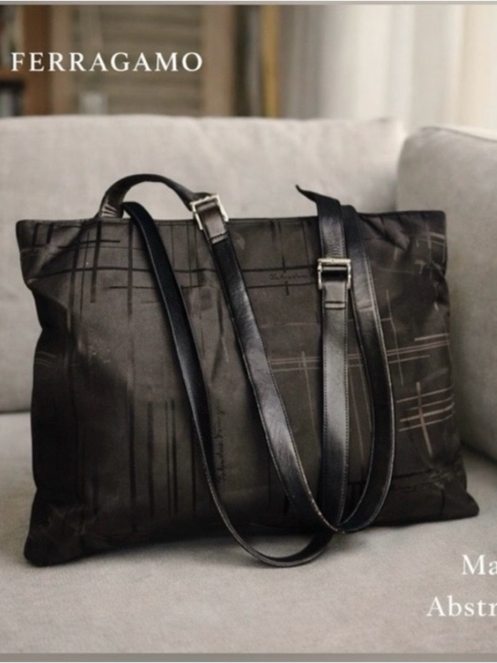 SALVATORE FERRAGAMO ABSTRACT PRINT HANDBAG MADE IN ITALY